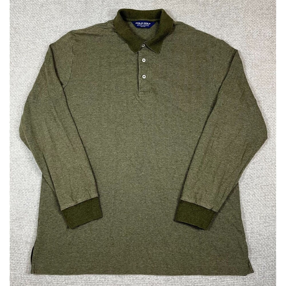 Polo Golf Ralph Lauren Polo Shirt Men’s L Green Long Sleeve Pima Cotton Alpaca